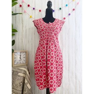 MataTraders Red Cap-sleeve Dress